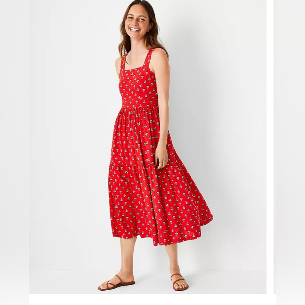 Ann Taylor Red Floral Dress
